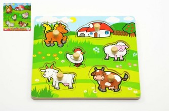 Vkládačka Moje první zvířátka 6ks 22,5x22,5x2,5 cm 12m+ MPZ