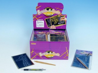 Škrabací obrázky se zlatým podkladem 15 x 10 cm