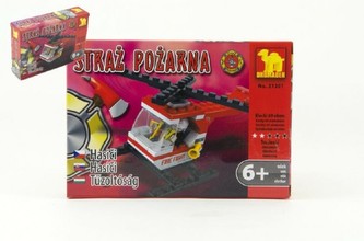 Stavebnice Dromader Hasiči Vrtulník 21301 69ks v krabici 18,5x13x4,5cm