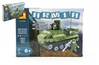 Stavebnice Dromader Vojáci Tank 22408 199ks v krabici 25,5x18,5x4,5cm