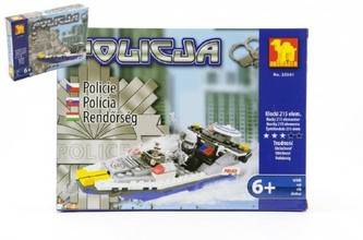 Stavebnice Dromader Policie Člun 23501 215ks v krabici 25,5x18,5x4,5cm