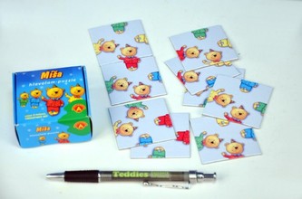 Hlavolam Puzzle Míša 9 kartiček v krabičce 6x6x3cm