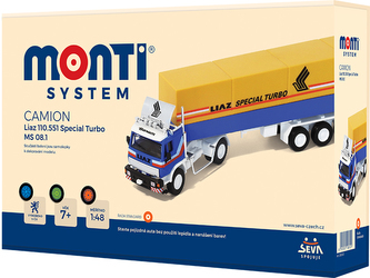 Stavebnice Monti 08/1 Kamion Liaz Special Turbo 1:48 v krabici 31,5x16,5x7,5cm