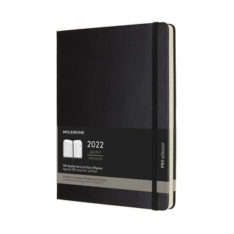 Moleskine Vertikální PRO diář 2022 tvrdý černý A4