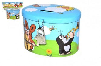 Pokladnička Krtek plechová 12cm v sáčku