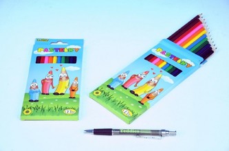 Pastelky dřevo 18cm 12ks v krabičce 9x20cm