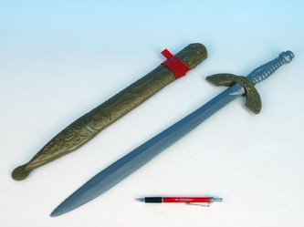 Rytířský meč plast s pouzdrem hnědý 66cm