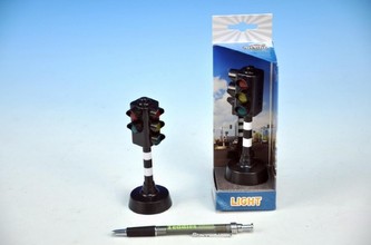 Semafor funkční plast 12cm na baterie se zvukem se světlem v krabičce