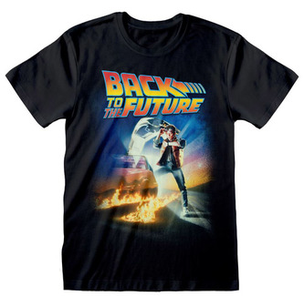 Pánské tričko Back To The Future|Zpátky Do Budoucnosti: Poster (L) černé bavlna