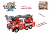 Auto hasiči kov 17cm česky mluvící na zpětné natažení na baterie se zvukem v krabičce