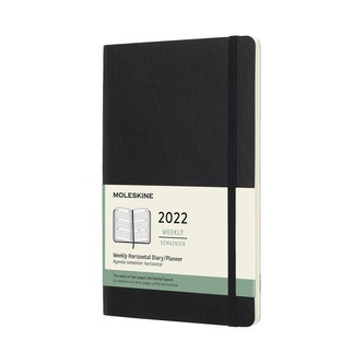 Moleskine Horizontální týdenní diář 2022 měkký černý L
