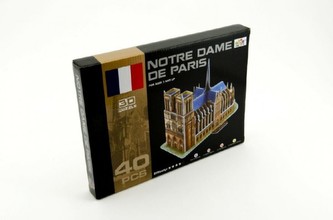 Pěnové puzzle 3D Notre dame 40 dílků 23x15x11,5cm v krabici 29x22x3cm