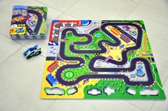 Pěnové puzzle Závodní dráha 32x32cm 9ks v sáčku
