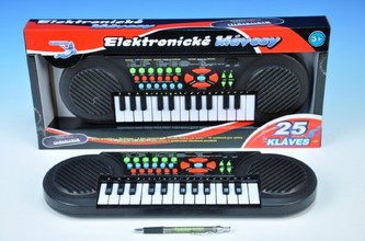 Piánko/Varhany plast 41x13cm 25 kláves na baterie v krabičce