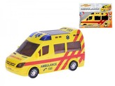 Auto Ambulance plast 21cm narážecí na baterie se světlem a zvukem v krabičce