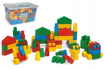 Kostky stavebnice Middle Block plast  Wader v plastovém boxu