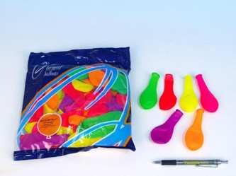 Balonek nafukovací 7" párty neon 100 ks v sáčku 22x28cm karneval
