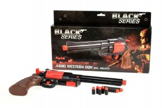 Pistole/kolt na pěnové náboje plast 36cm v krabici Black Series