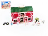 Domeček farma rozkládací dřevo 17ks 34x27x18cm v krabici