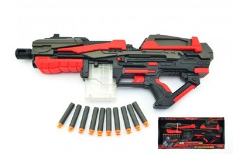 Samopal na pěnové náboje plast 54cm na baterie v krabici