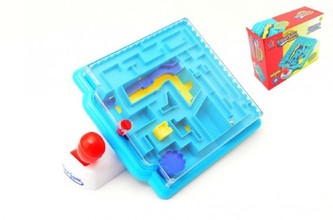 Hlavolam bludiště s ovládáním plast 21x26cm v krabici