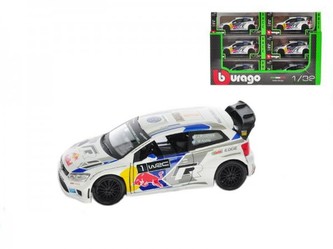 Auto Bburago kov 12cm 2014 Rally VW POLO WRC Team (S. Ogier) 1:32 v krabičce