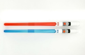 Meč svítící 2ks plast 47cm skládací na baterie v sáčku