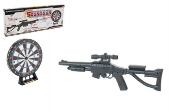 Pistole/Puška laserová 53cm + terč plast 18cm na baterie se světlem se zvukem