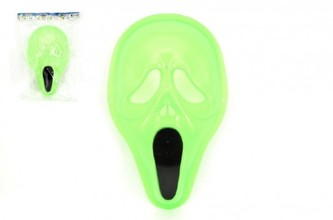 Maska svítící ve tmě plast v sáčku 18x30cm karneval