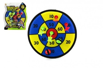 Terč na suchý zip 30cm 4 šipky + míčky 2ks na kartě