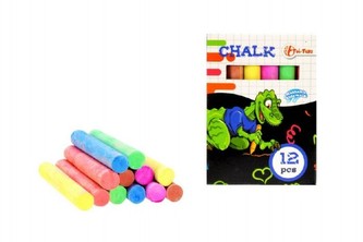 Křídy barevné na tabuli 12ks v krabičce 12ks v boxu