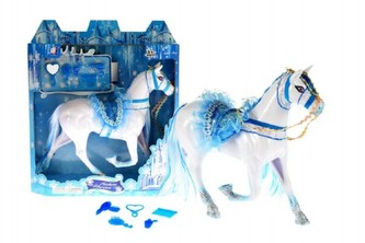 Kůň plast 16cm s doplňky v krabici