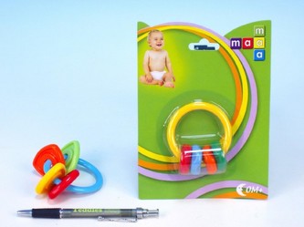 Chrastítko kroužky Maamaa plast 8cm asst 2 druhy na kartě od 0 měsíců