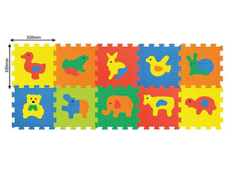 Pěnové puzzle Zvířata 30x30cm 10ks v sáčku