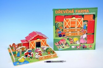 Domeček dřevěná farma se zvířátky v krabici