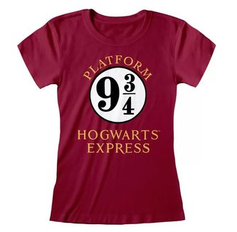 Dámské tričko Harry Potter: Hogwarts Express - vlak do Bradavic (M) červené bavlna