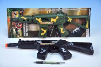Samopal vojenský plast 40cm na setrvačník na kartě