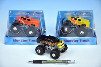 Auto Jeep Monster Truck kov 9cm na zpětný chod na baterie asst 3 barvy v krabičce