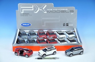 Auto Welly Range Rover Evoque kov 12cm na zpětný chod, 3 barvy - 1 kus
