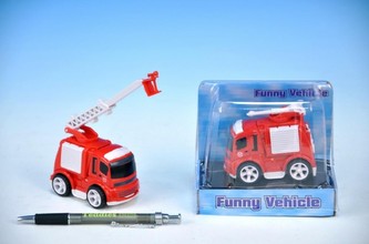 Auto hasiči kov/plast 8cm, 4 druhy - 1 kus