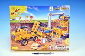 Stavebnice BanBao Auto stavební na zpětné natažení 315ks + 4 figurky v krabici 37,5x28,5x6cm