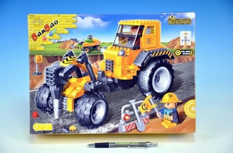 Stavebnice BanBao Auto se sbíječkou na zpětný chod 262ks + 2 figurky v krabici 33x24x6,5cm