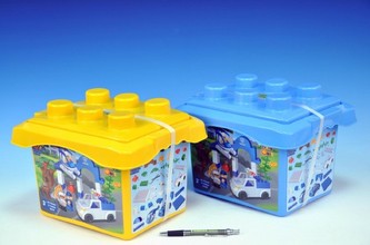 Stavebnice BanBao Policejní stanice + 3 figurky v plastovém boxu