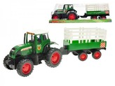 Traktor s vlečkou plast 43cm na setrvačník v krabici