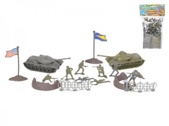 Sada vojáci - 2 tanky + 2 vojska 53ks v sáčku 13x23x6cm