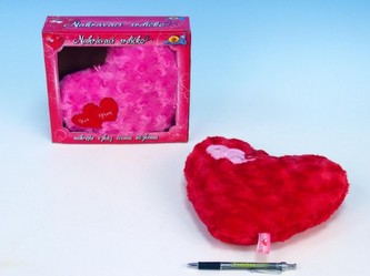 Srdíčko plyš nahrávací vzkaz 24x18cm na baterie v krabičce od 0 měsíců