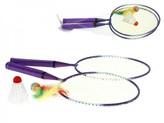 Badminton sada dětská - 2ks pálka 46cm + míček + košíček v síťce