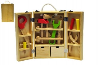 Nářadí dřevo 30ks v dřevěném kufříku 21x30x8cm