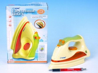 Elektronická žehlička 20cm na baterie 2xAA se světlem se zvukem v krabičce