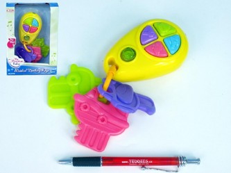 Kousátko klíčenka plast se zvukem v krabičce od 6 měsíců